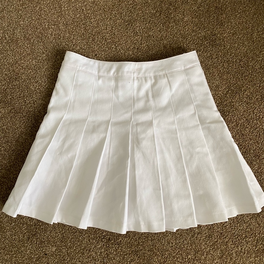 White Pleaded Cheer Skirt